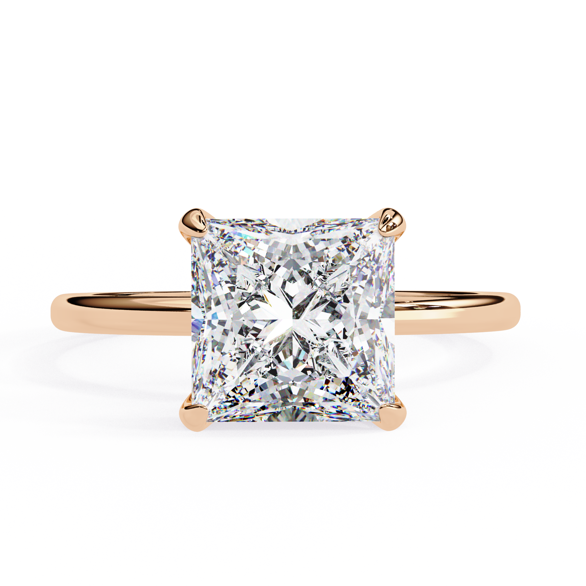 Buy 2.36ct Princess Cut Natural Diamond Ring Solitairekart